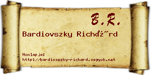Bardiovszky Richárd névjegykártya