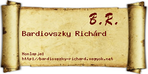 Bardiovszky Richárd névjegykártya